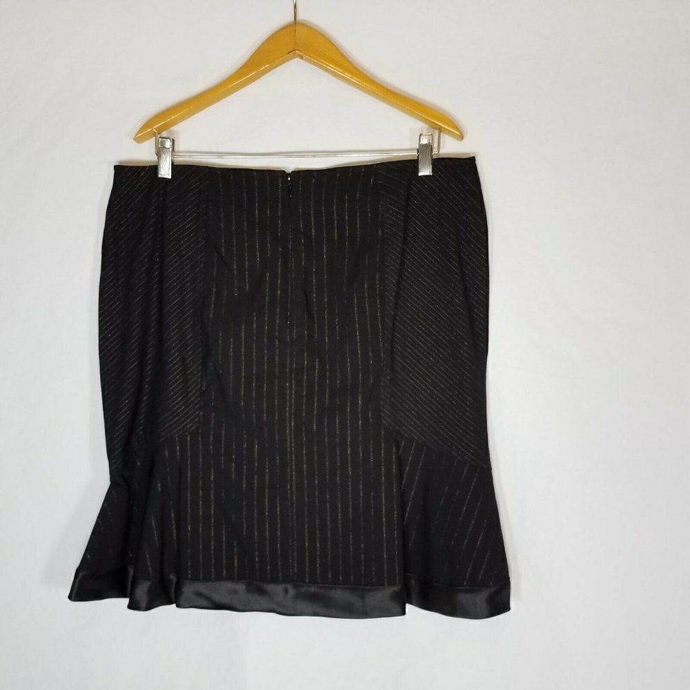 Bisou Bisou Striped Flare Skirt Black Size 16P Petite
